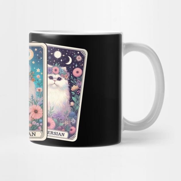 Mystical Cat Tarot Card - Floral Zodiac Feline Art by Premachandra's Store